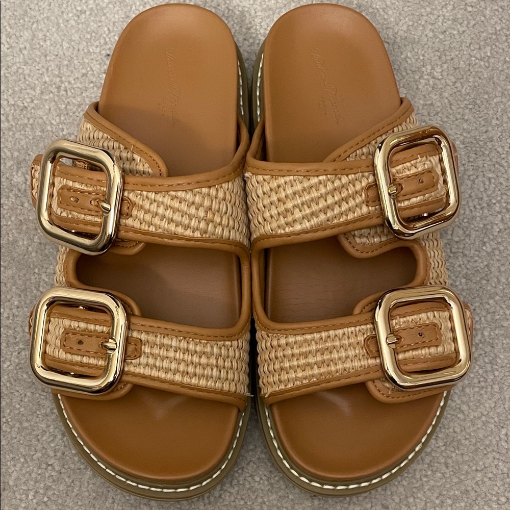 Collin double buckle footbed  sandals / universal thread